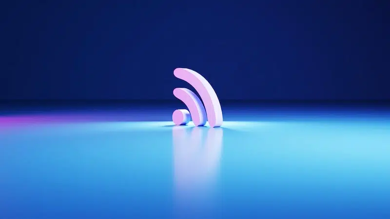 3D illustrated rendering of the WiFi symbol