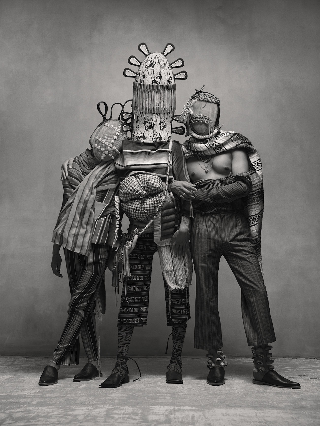 Portrait of three people. 