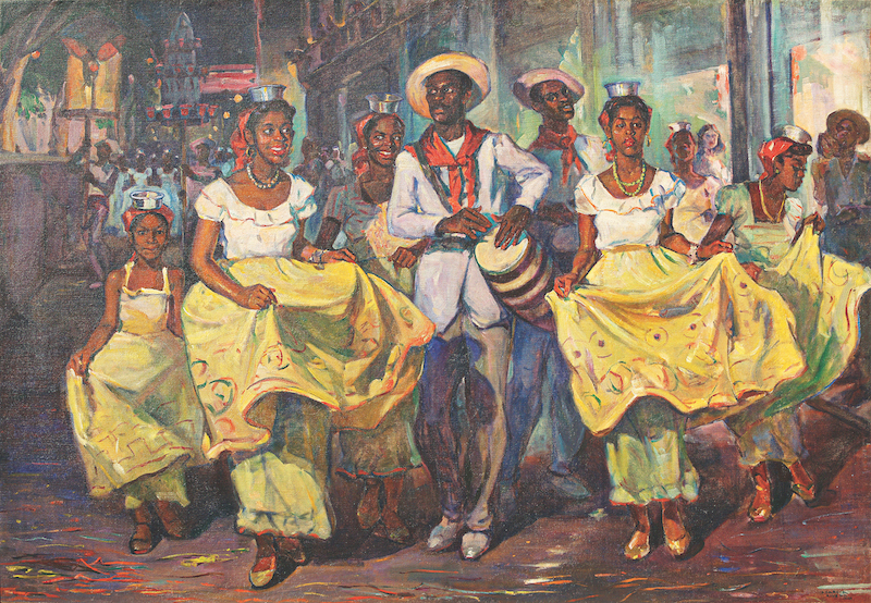 Oscar García Rivera, Comparsa (CarnivalDance) Painting