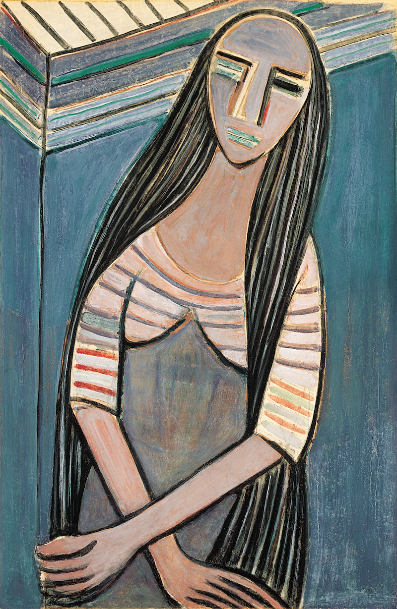 Wifredo Lam, Mujer con Pelo Largo (Woman with Long Hair) Painting