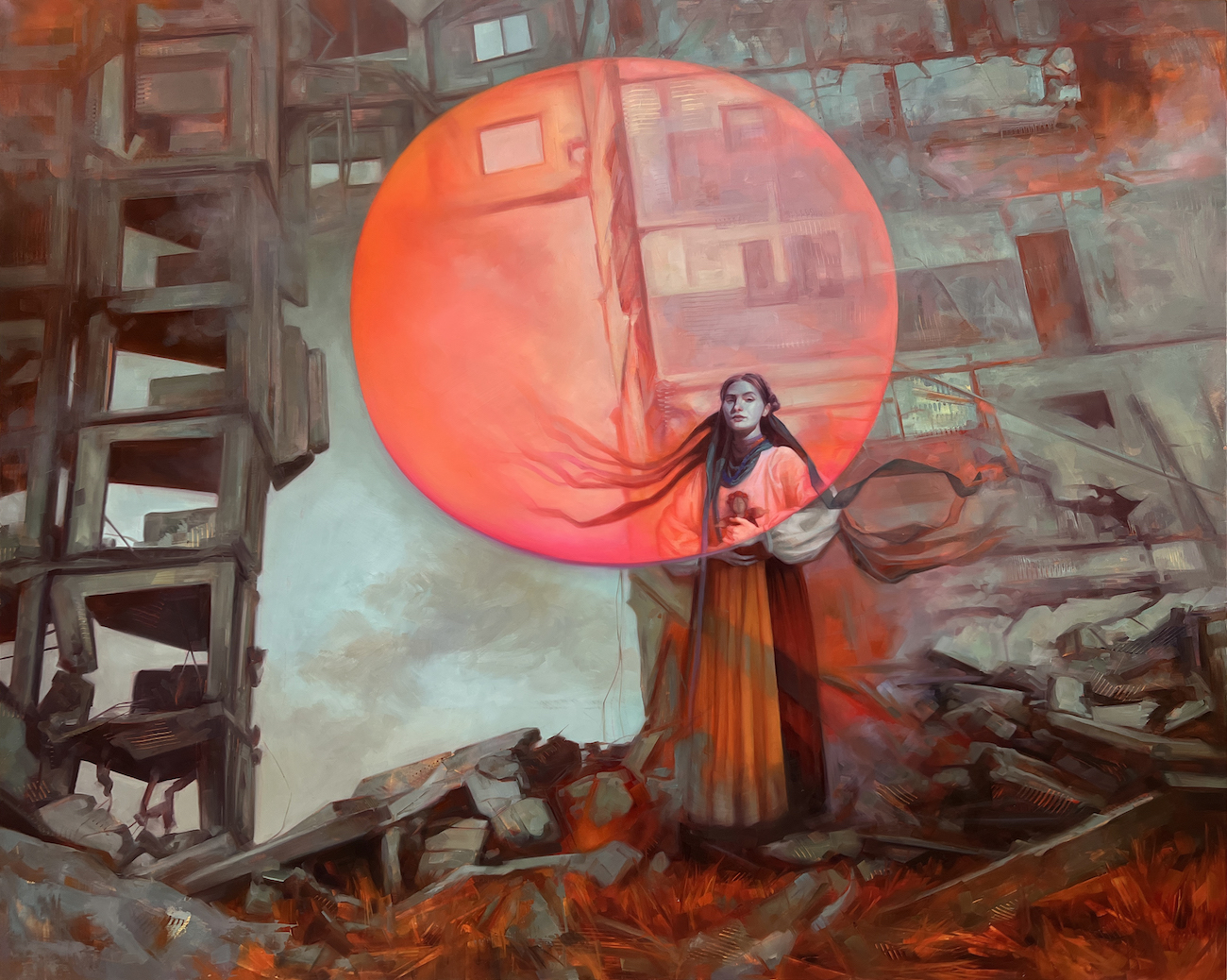 Alla Bartoshchuk, "Where Worlds Touch," Oil Painting