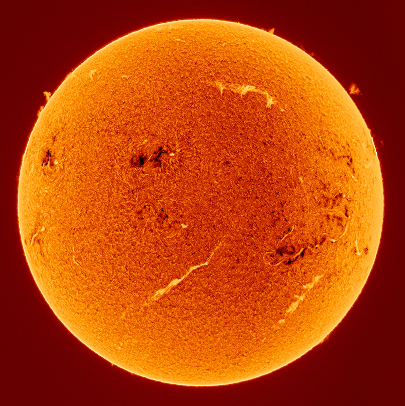 Dancing Flames © 与晨 林, aged 14 (China) This high-resolution H-alpha image of the Sun’s chromosphere was captured from the photographer’s home in decent seeing conditions. It reveals intricate surface details, including sunspots, solar flares, filaments and prominences along the solar limb. Taken with an Acuter Elite Phoenix 40 H-Alpha solar telescope, ZWO AM5 mount, ToupTek G3M678M camera, 400 mm f/10, 1,000 x 10-millisecond exposures Location: Xiamen, Fujian Province, China, 11 February 2026