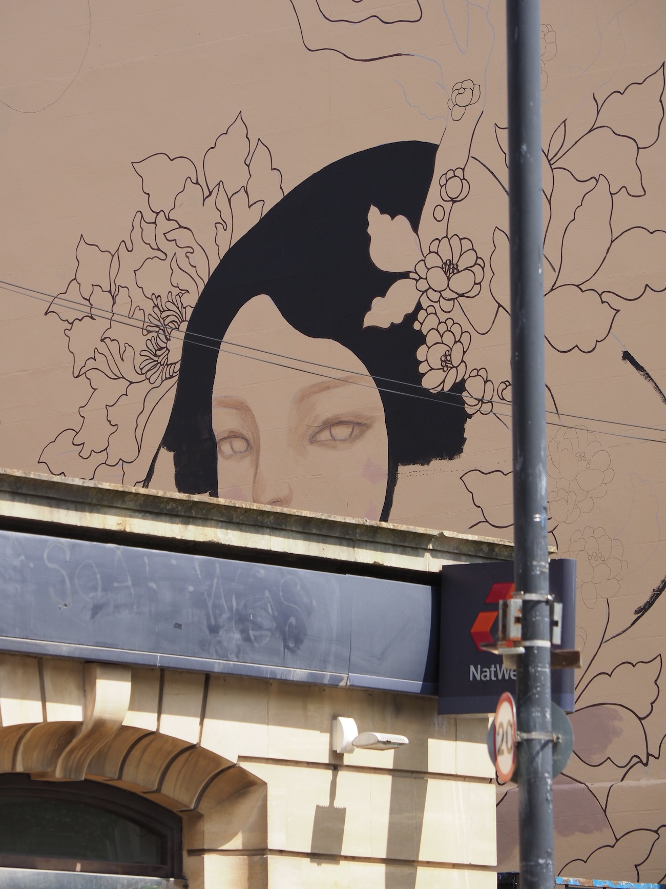 Audrey Kawasaki Working on Her Mural