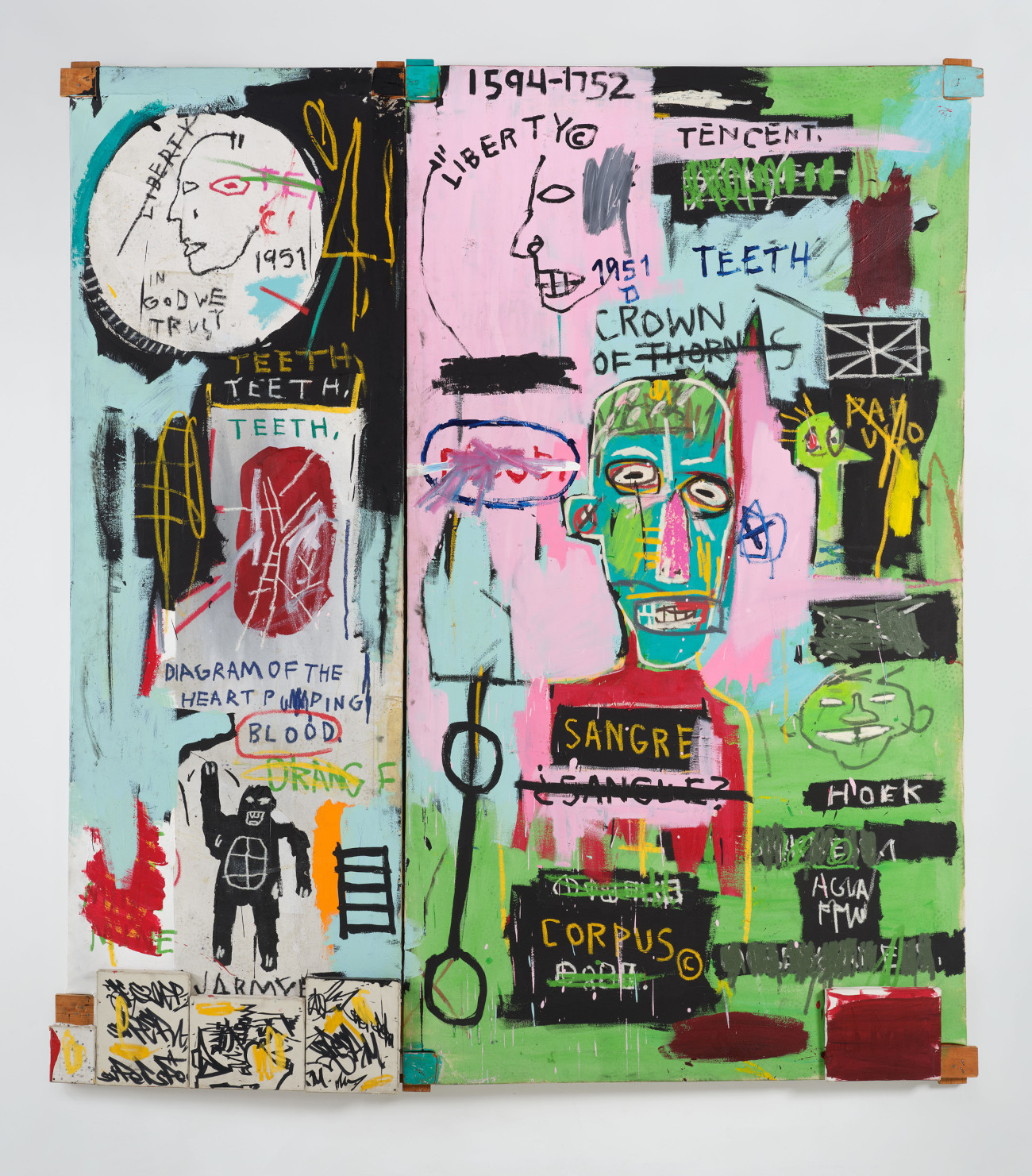 CAPTION/CREDIT Jean-Michel Basquiat, In Italian, 1983. Kenneth C. Griffin Collection. Artwork &copy; Estate of Jean-Michel Basquiat. Licensed by Artestar, New York.