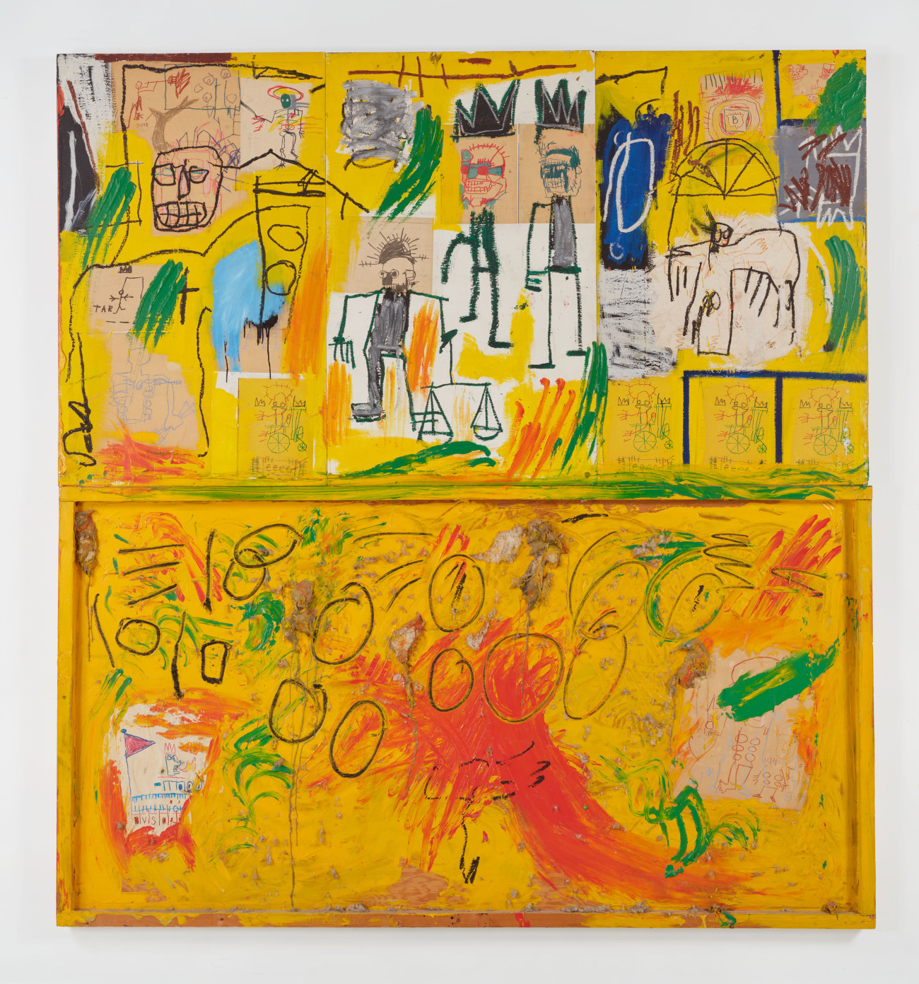 Jean-Michel Basquiat, Untitled (Yellow Tar and Feathers), 1982. Kenneth C. Griffin Collection. Artwork &copy; Estate of Jean-Michel Basquiat. Licensed by Artestar, New York.