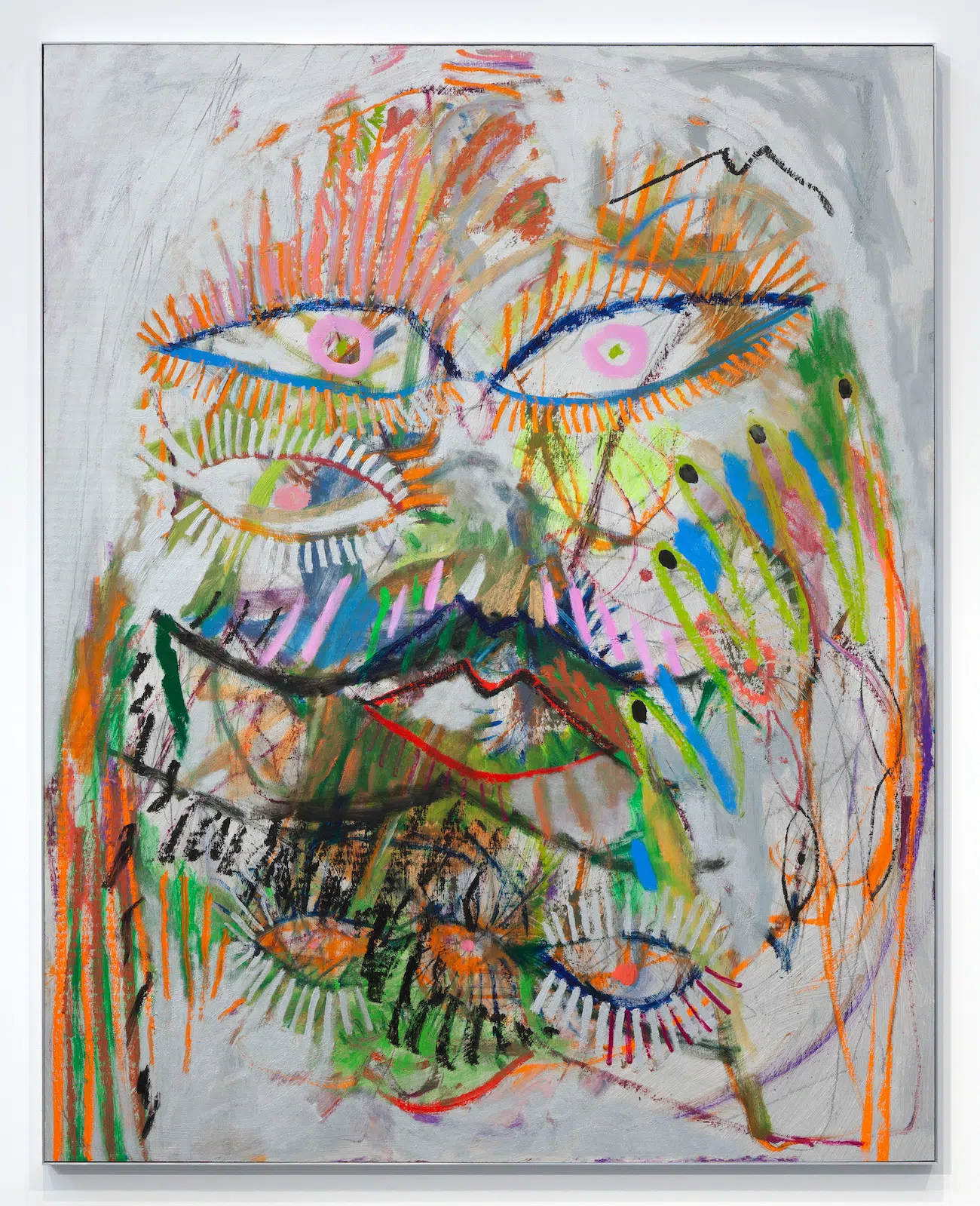 Bianca Beck, See Me Plural, 2021. Acrylic and oil on wood panel, with artist-made aluminum frame. 60 x 48 inches. Courtesy of the artist, Uffner & Liu, and the Center for Maine Contemporary Art. (Photo: Art Index)