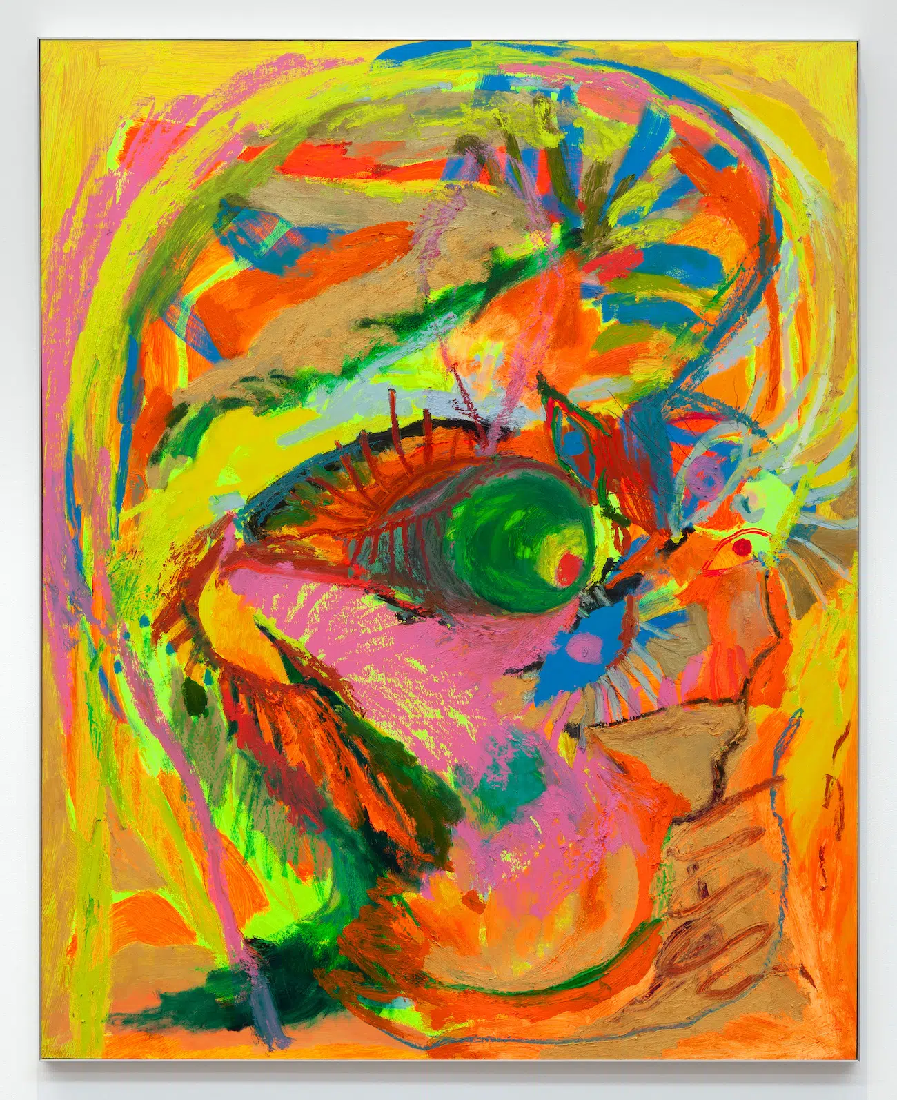 Bianca Beck, Comes a Time, 2024. Acrylic and oil on wood panel, with artist-made aluminum frame. 60 x 48 inches. Courtesy of the artist, Uffner & Liu, and the Center for Maine Contemporary Art. (Photo: Art Index)