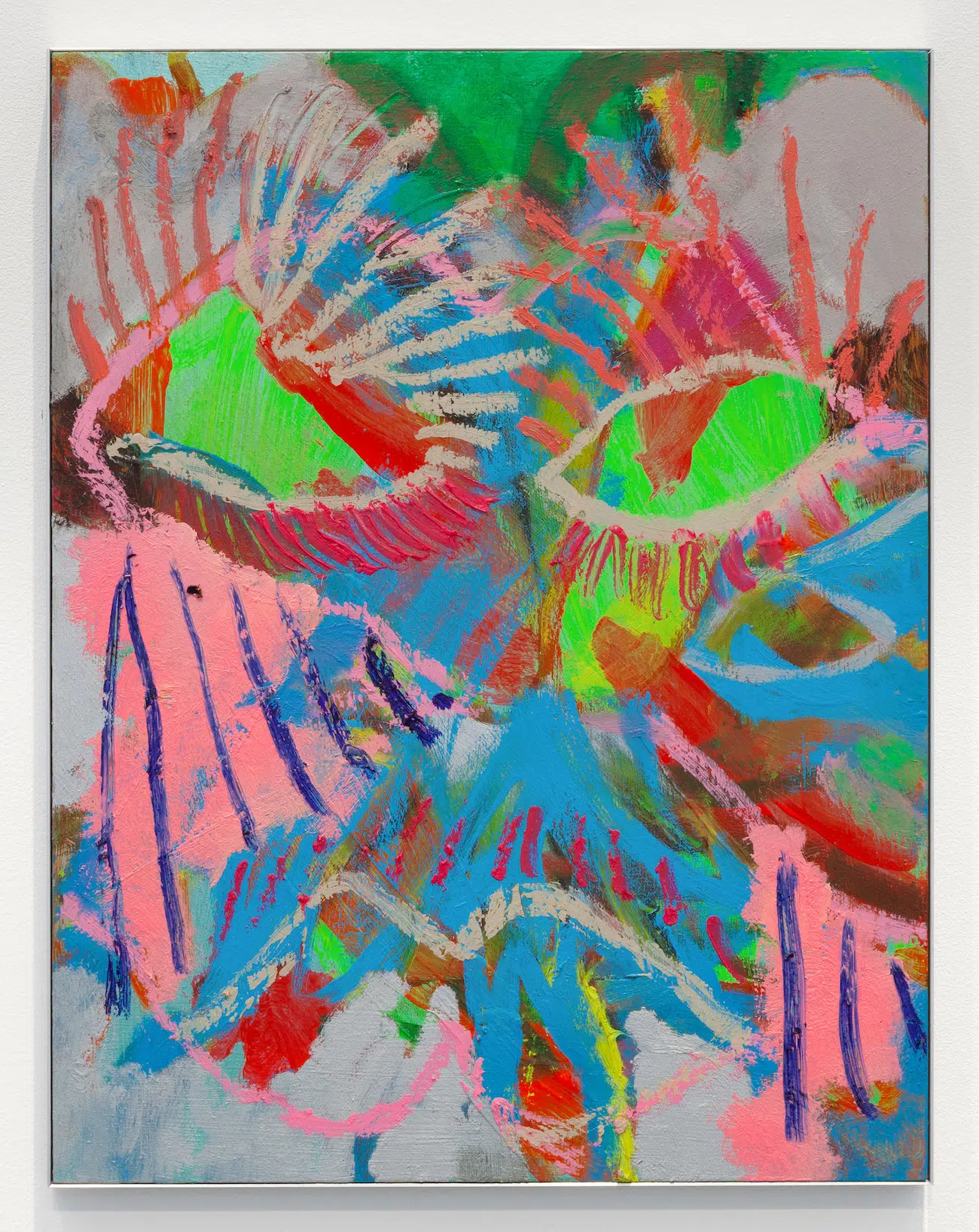 Bianca Beck, Na Ne Ni No Nu, 2022. Acrylic and oil on wood panel. 14 x 18 inches. Courtesy of the artist, Uffner & Liu, and the Center for Maine Contemporary Art. (Photo: Art Index)