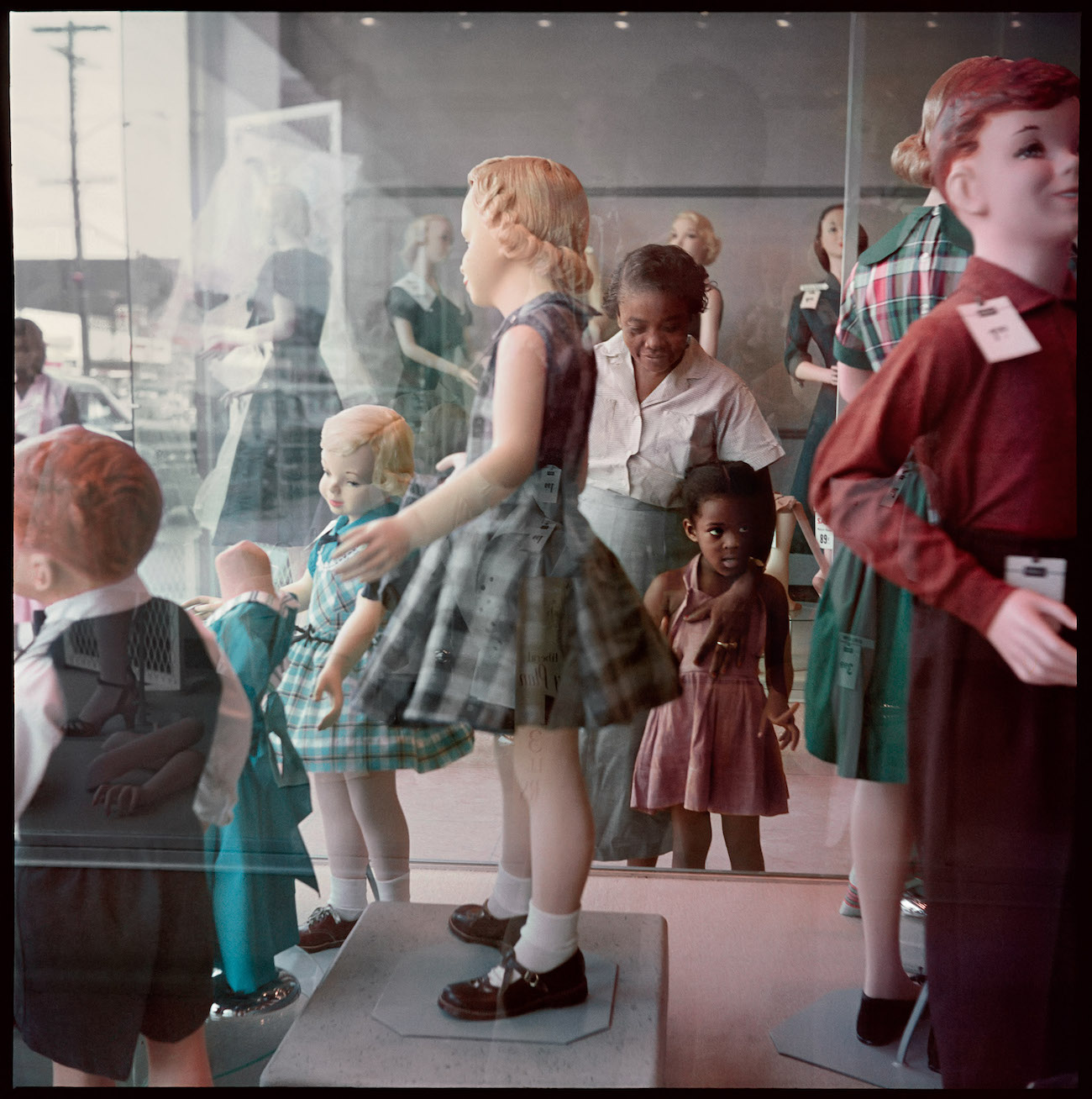 Gordon Parks. Ondria Tanner and Her Grandmother Window-shopping, Mobile,Alabama, 1956, archival pigment print, 42 x 42 inches (print), 42 5/8 x 42 3/8 x 1 3/4 inches (framed) 