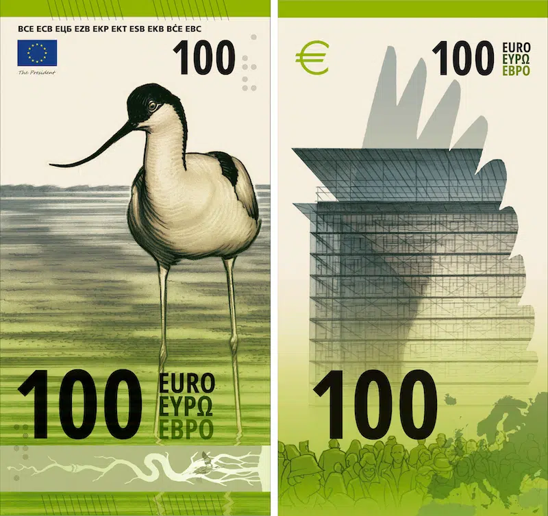 €100 banknote design with avocat