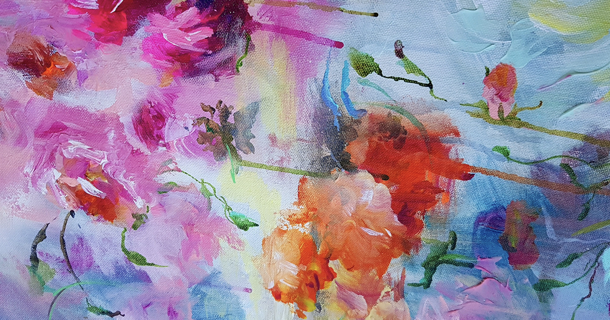 Affirming Abstract Painting Class Reminds Us That Beautiful Flowers Can Be Perfectly Imperfect