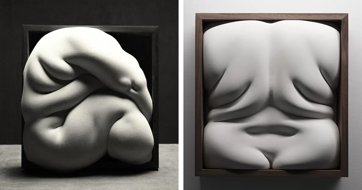 Surreal Sculptures Visualize Human Greed as Soft Bodies Bloating Out of the Frame