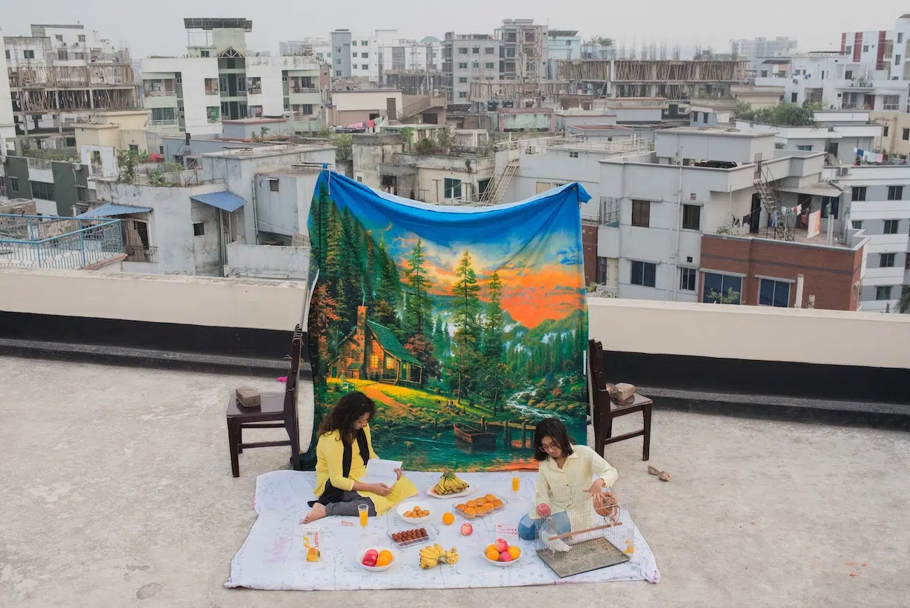 Image of rooftop picnic. 
