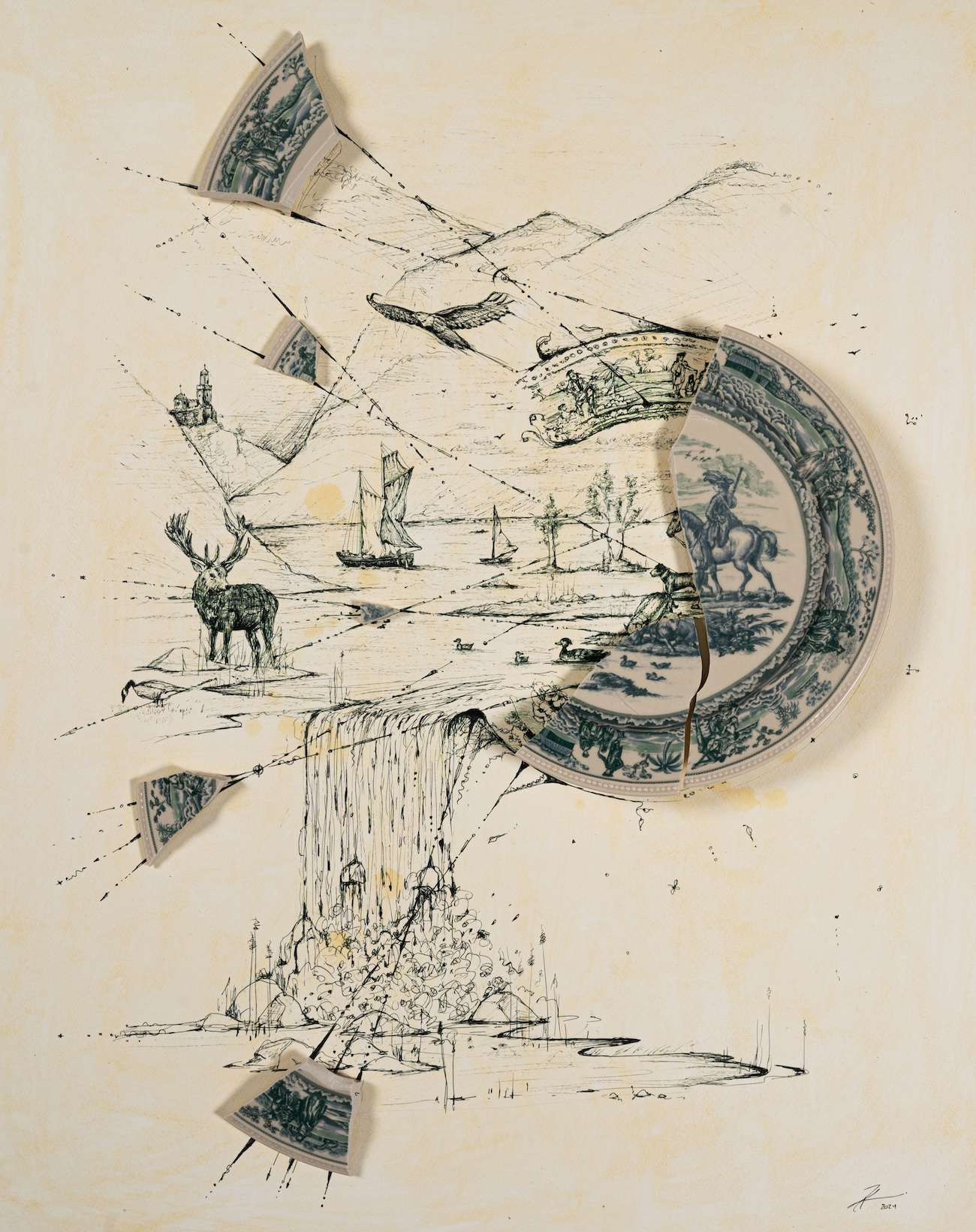 Broken Plate Art and Illustrations by Rob Strati