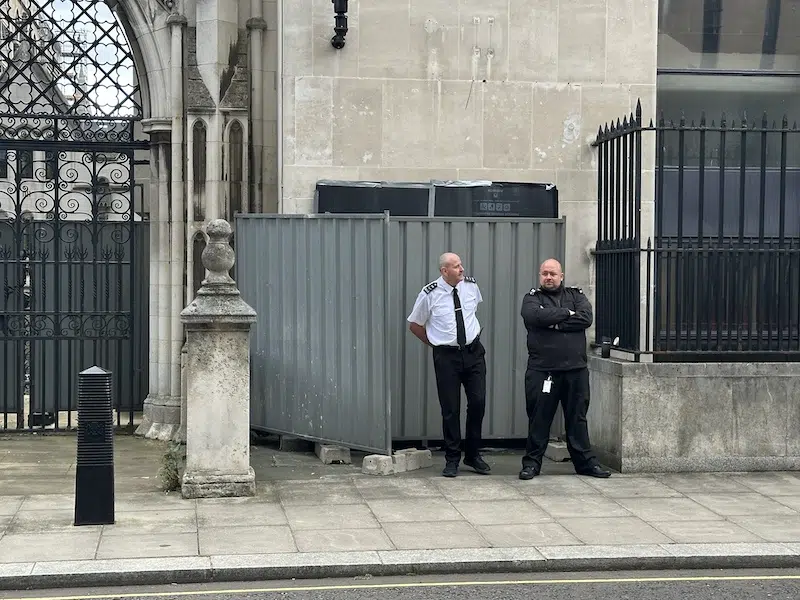 Banksy artwork security guards.