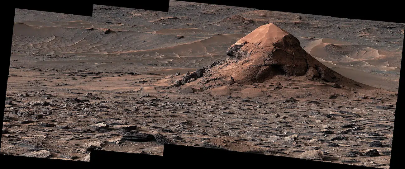 Mars Panorama with Sand-Capped Butte