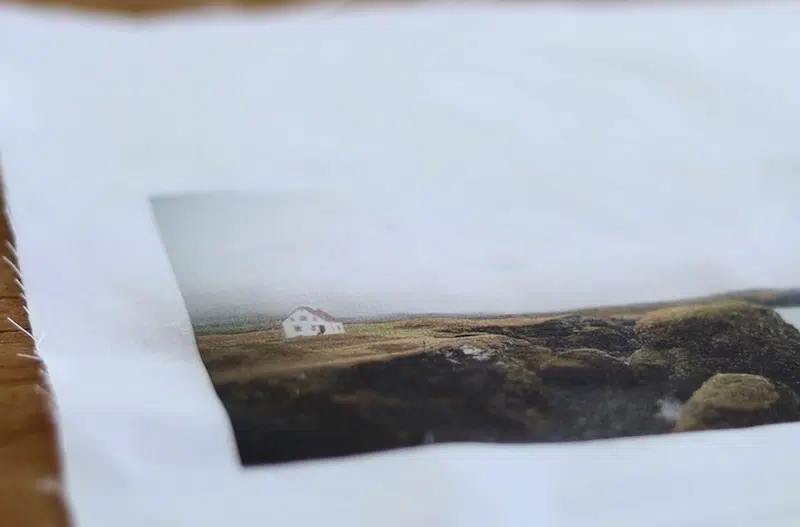 Embroidery on a Photograph Printed on Fabric
