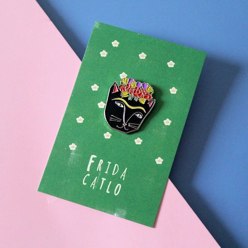 Frida Kahlo Cat Pin