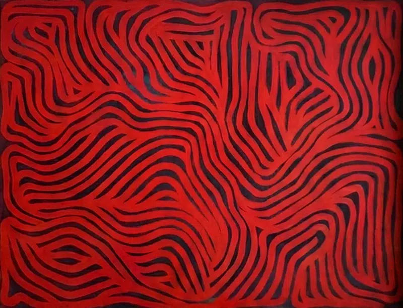 Sol LeWitt, Irregular Grid, Gouache on paper, 40x65cm, 1999, Obscura.