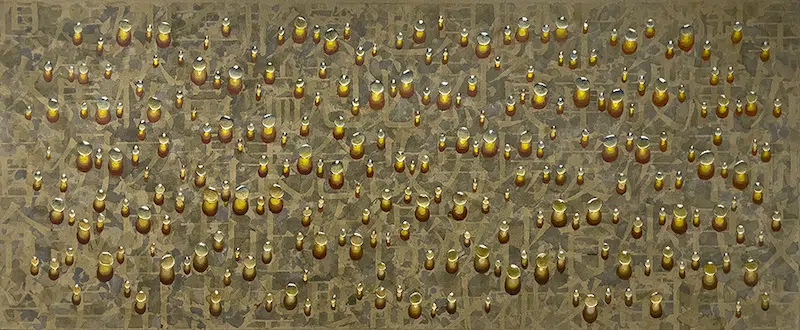 KIM Tschangyeul, SA98042(SH97026), Acrylic and Oil on canvas, 80x195cm, 1998, PYO GALLERY.