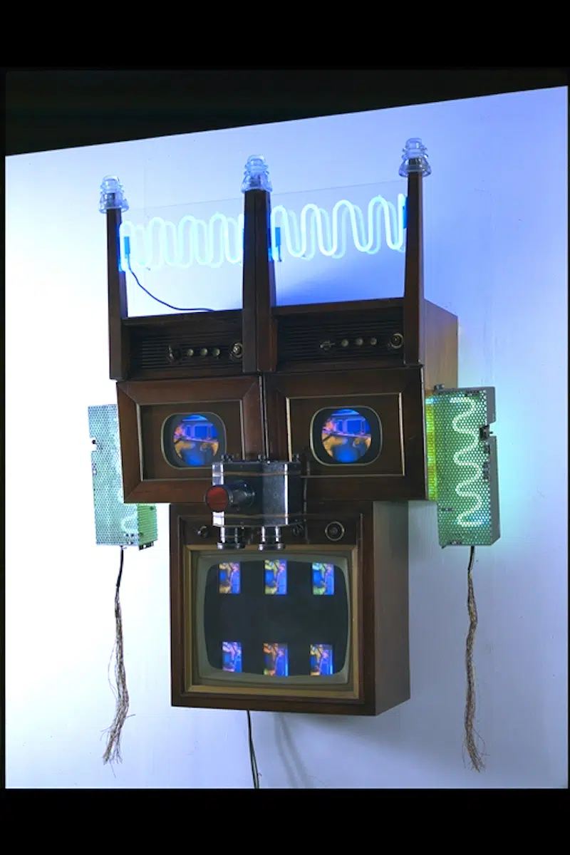 Nam June Paik, Internet Dweller wol.five.ydpb, T66x53x30inches, 1994, CMay Gallery.