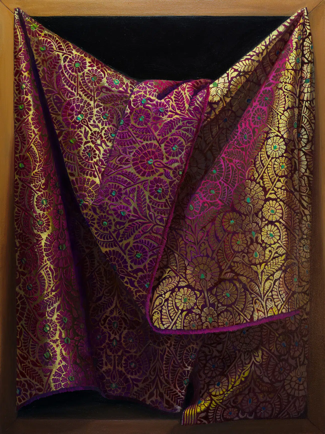 Hyperrealistic Oil Painting of Curtain by Leeah Joo