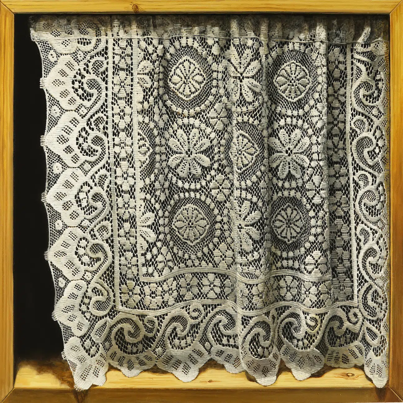 Hyperrealistic Oil Painting of Curtain by Leeah Joo