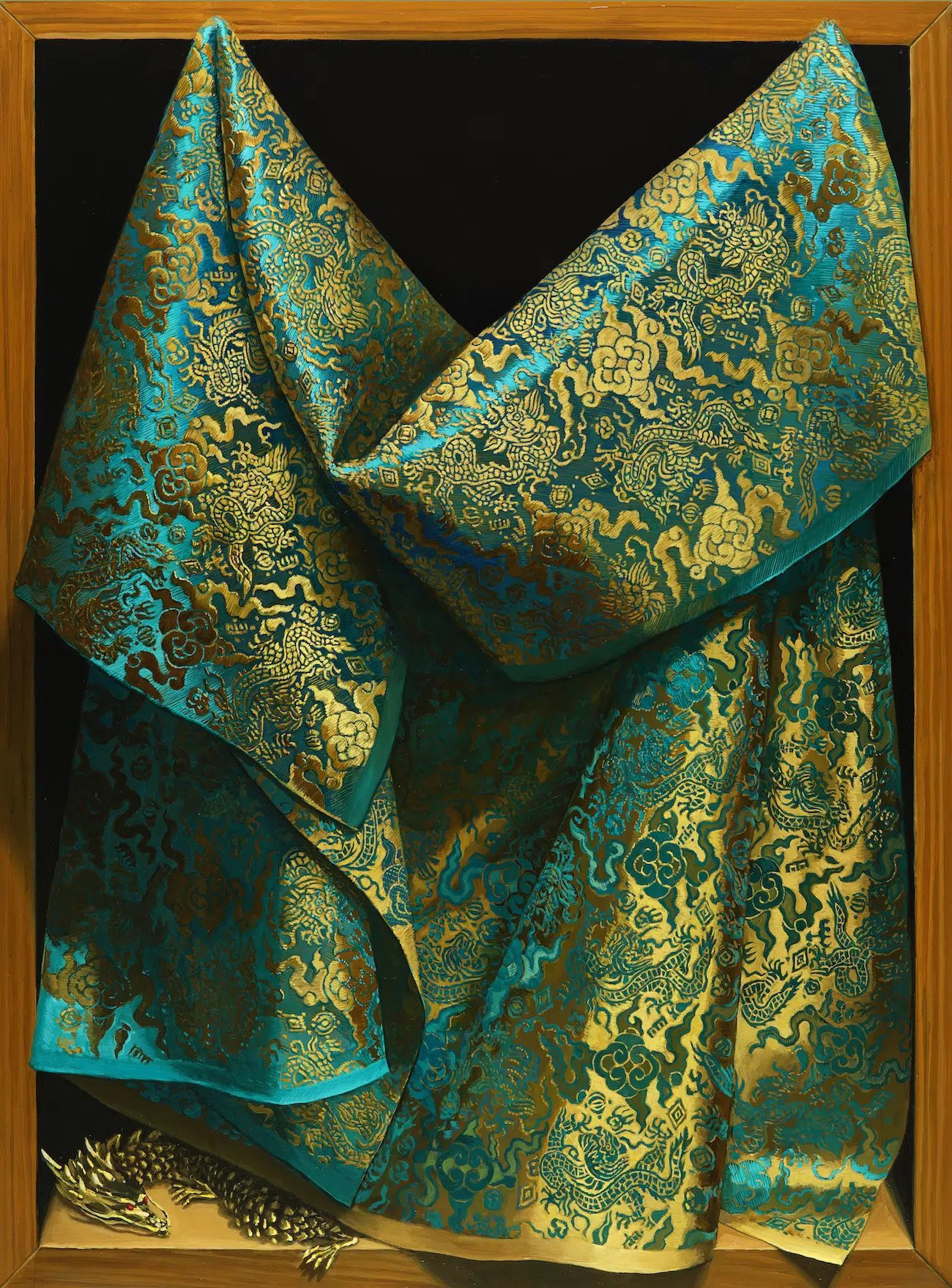 Hyperrealistic Oil Painting of Curtain by Leeah Joo
