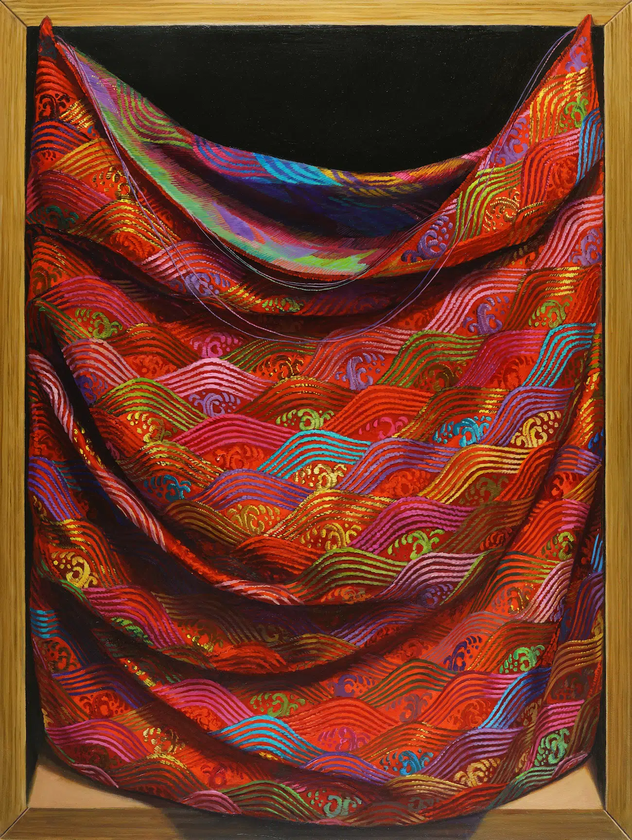 Hyperrealistic Oil Painting of Curtain by Leeah Joo
