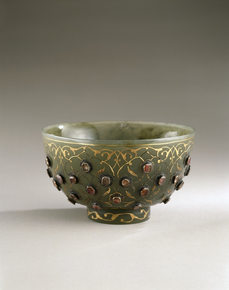 Jade cup with rubies and gold. Ottoman period, ca. 1550–1600. Turkey. Composite, Jade (gemstones), ruby (precious stones), gold (metal)