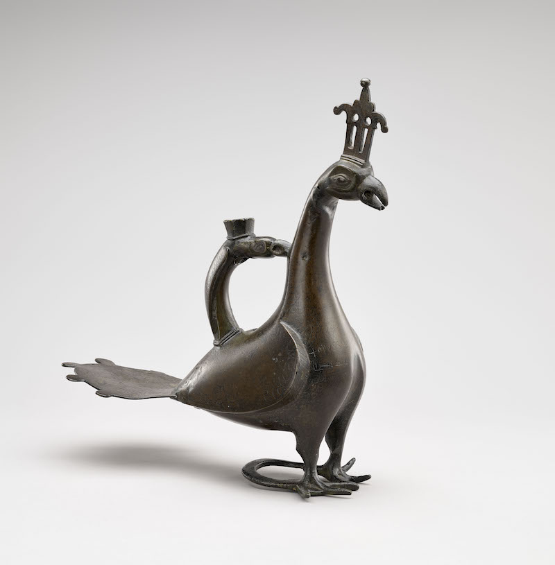 Aquamanile Peacock. Umayyad period, 972. Spain/al-Andalus, probably Cordoba. Bronze cast and chiseled