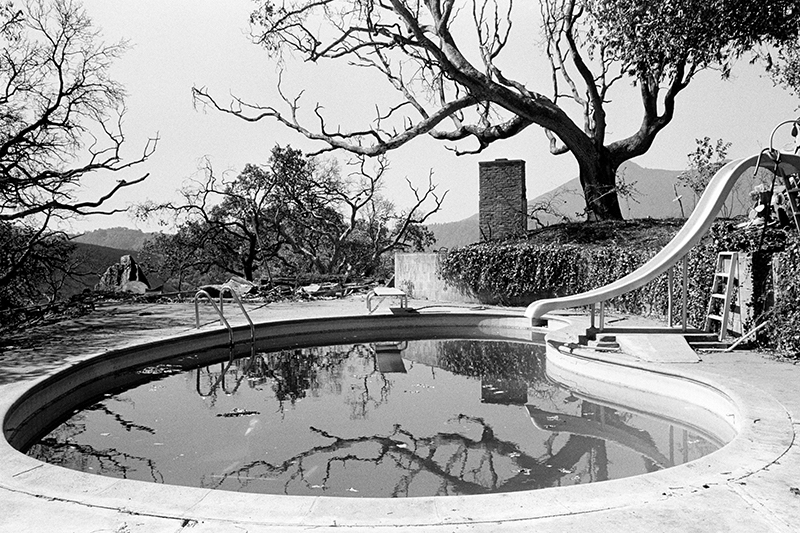 Mimi Plumb (American, born 1953), Pool, Fire Above San Rafael, 1976, pigmented inkjet print