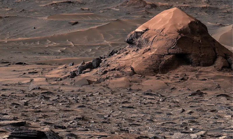 Sand-Capped Butte on Mars