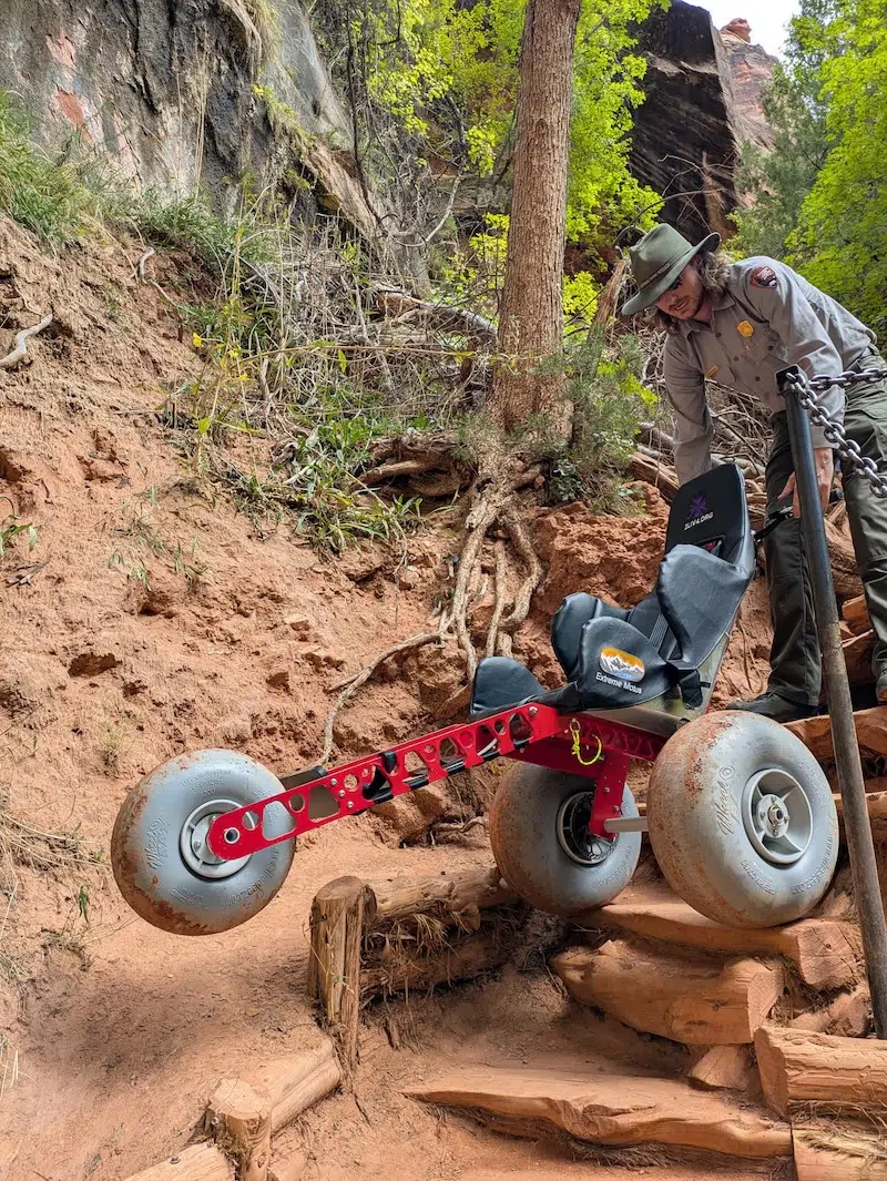Extreme Motus on stairs at Zion National Park
