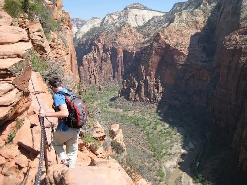 Angels Landing Hiker at Zion National Park