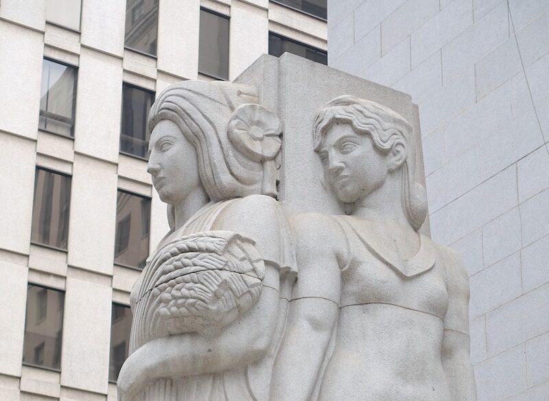 Sculpture by Ralph Stackpole.