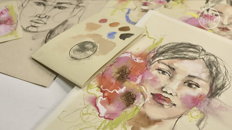 Mixed Media vs. Realistic Portrait Drawing