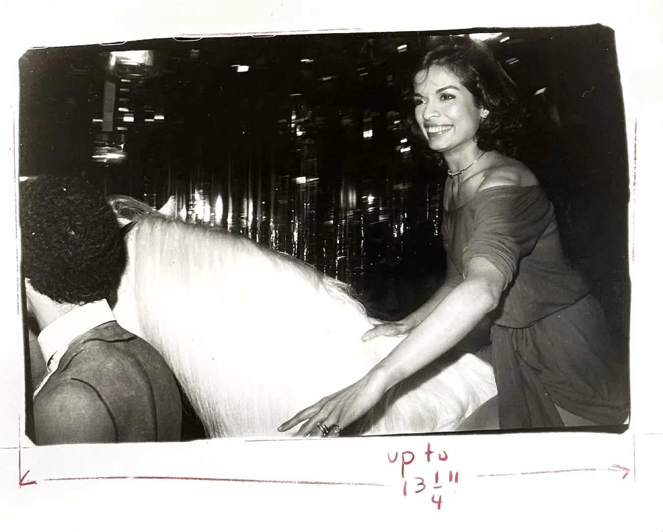 Andy Warhol, Bianca Jagger on Horseback, Studio 54, 1977.