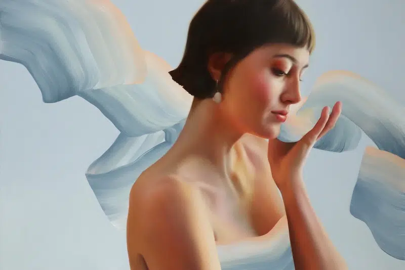 Unfolding, Robyn Asquini, 20&rdquo; x 30&rdquo; oil on wood panel.
