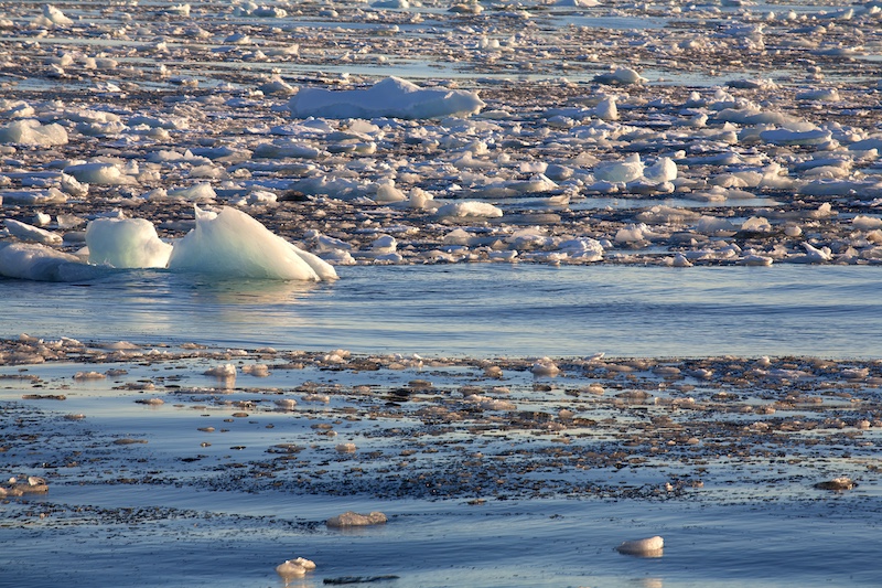 Melting icebergs. 