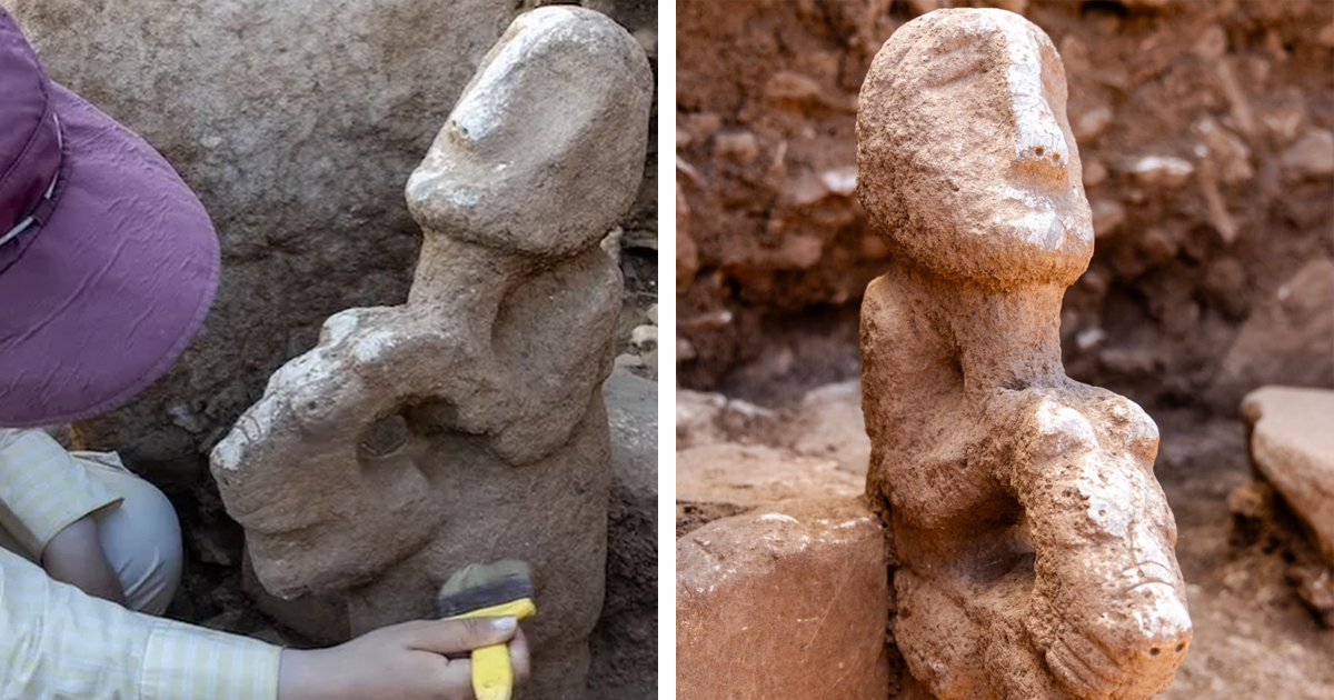 Archaeologists Unearth 11,000-Year-Old Sculpture of a Person Sitting on a Leopard in Turkey