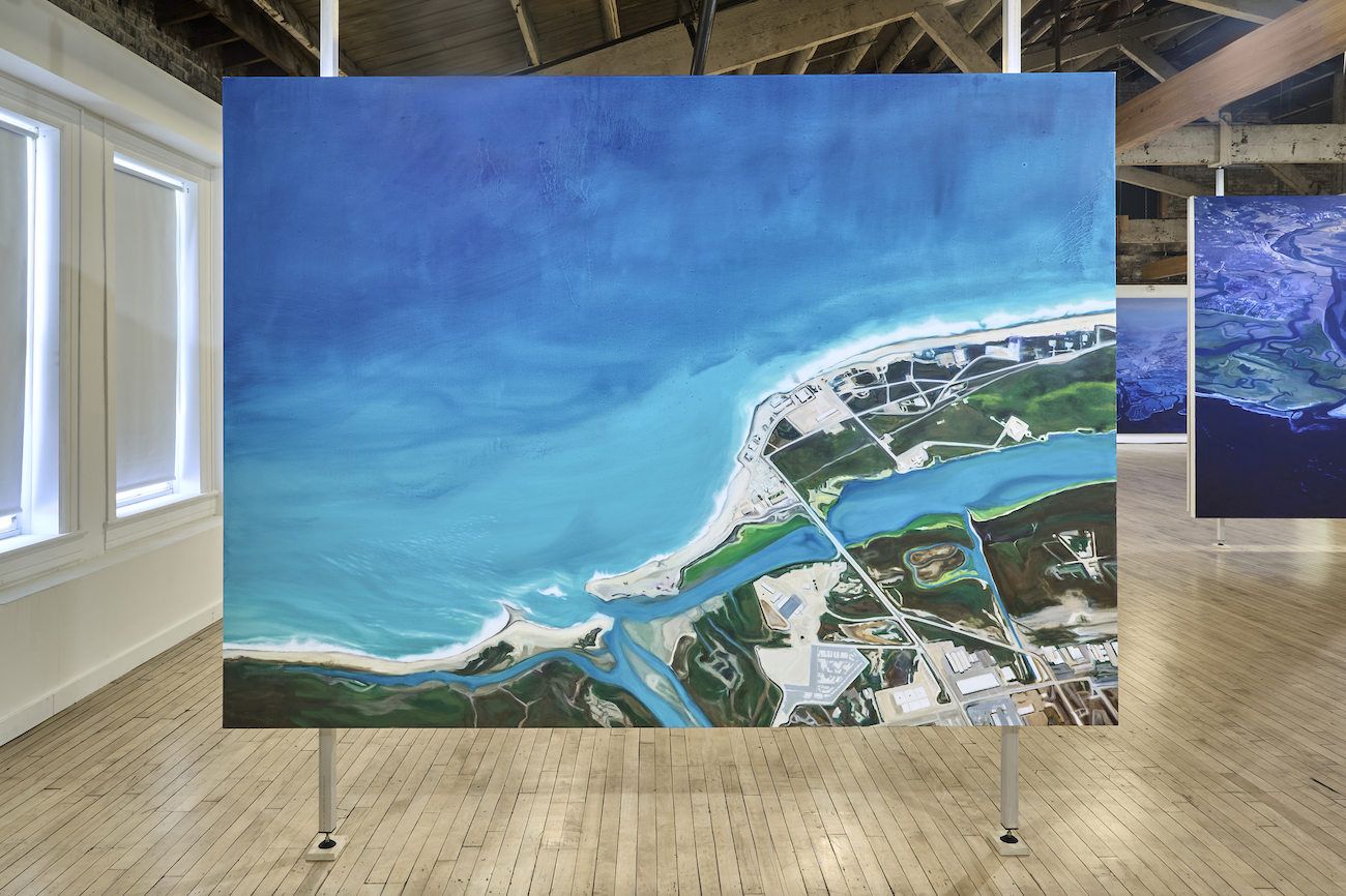 Installation View of Leslie Wayne's The Unintended Blues.