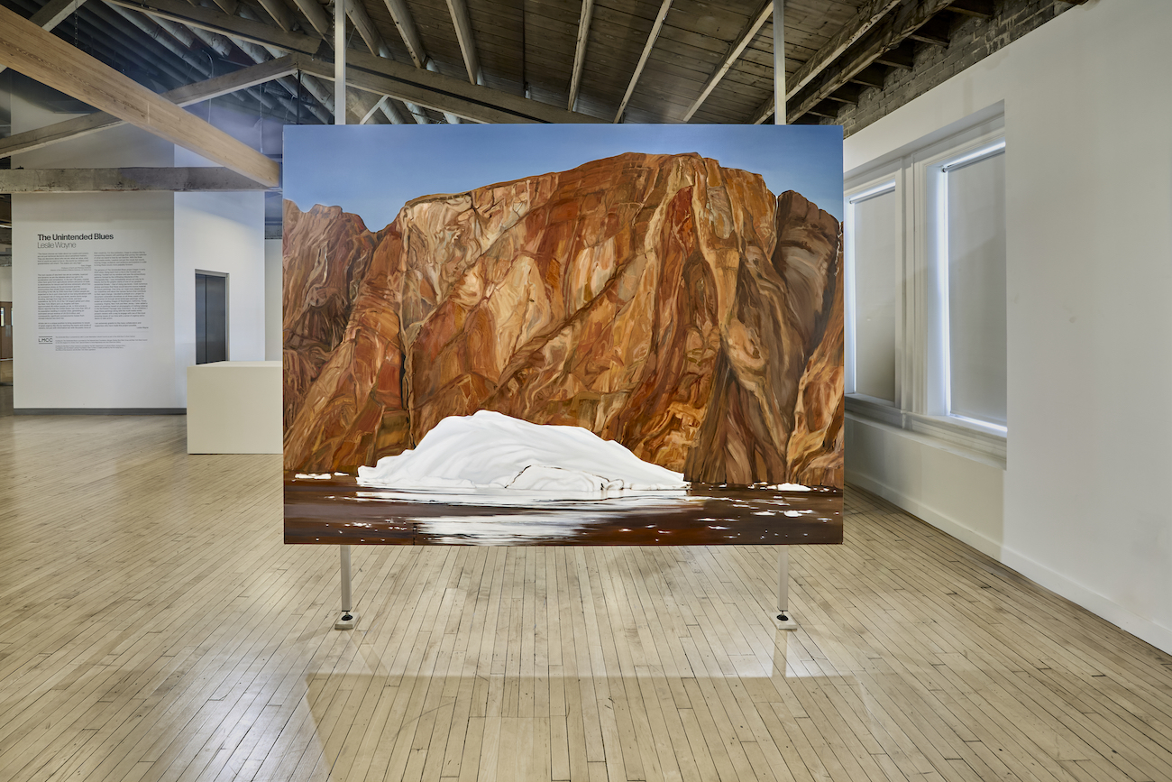 Installation View of Leslie Wayne's The Unintended Blues.
