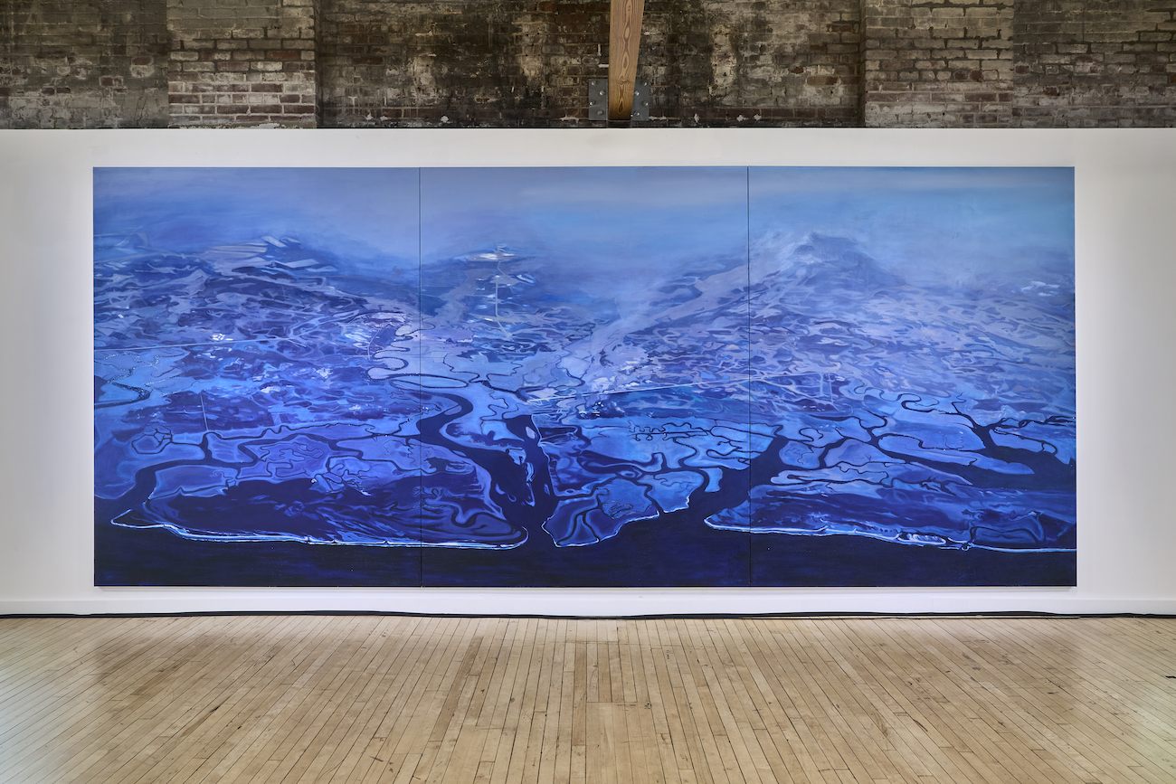 Installation View of Leslie Wayne's The Unintended Blues.