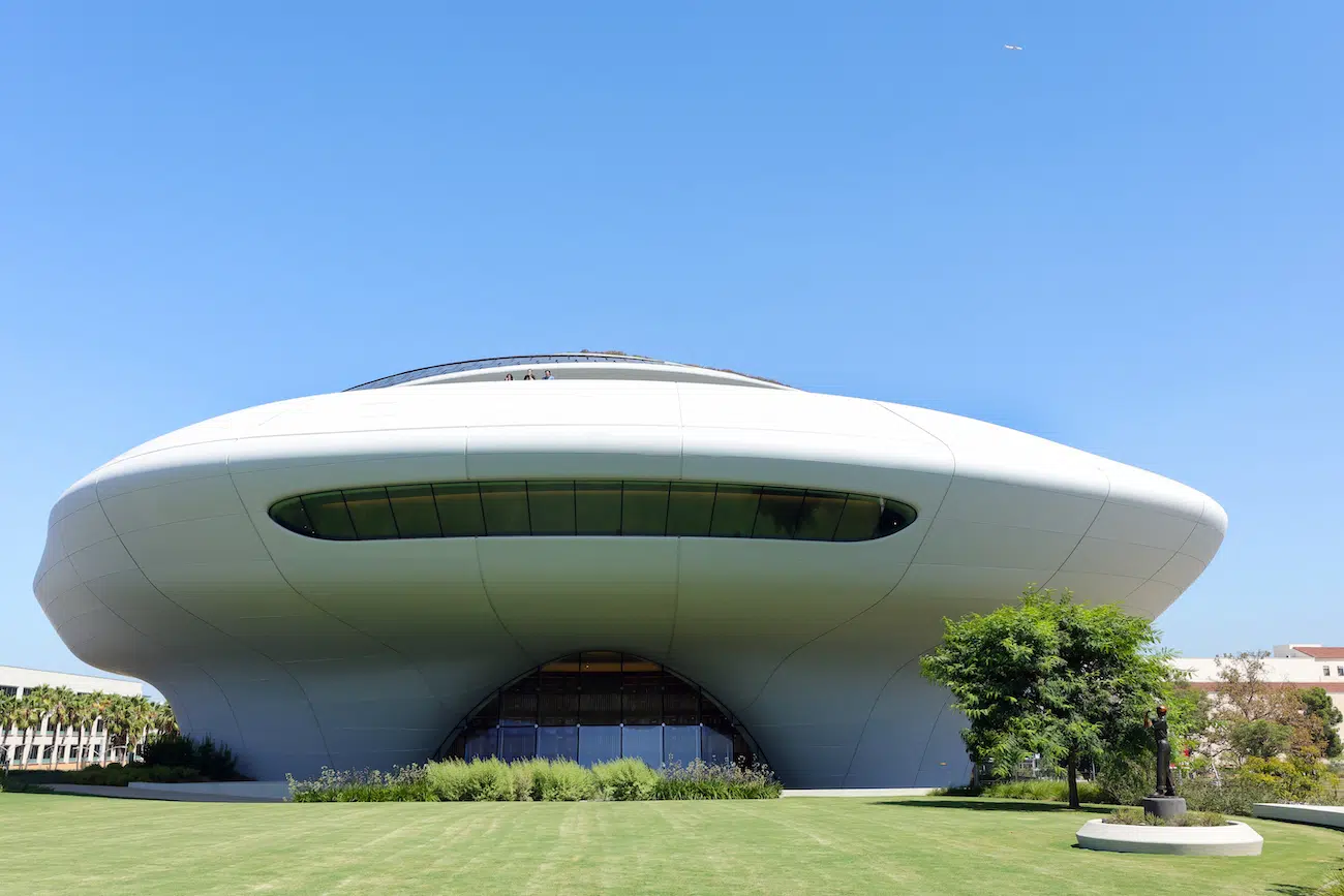 Exterior of Lucas Museum of Narrative Art in Los Angeles