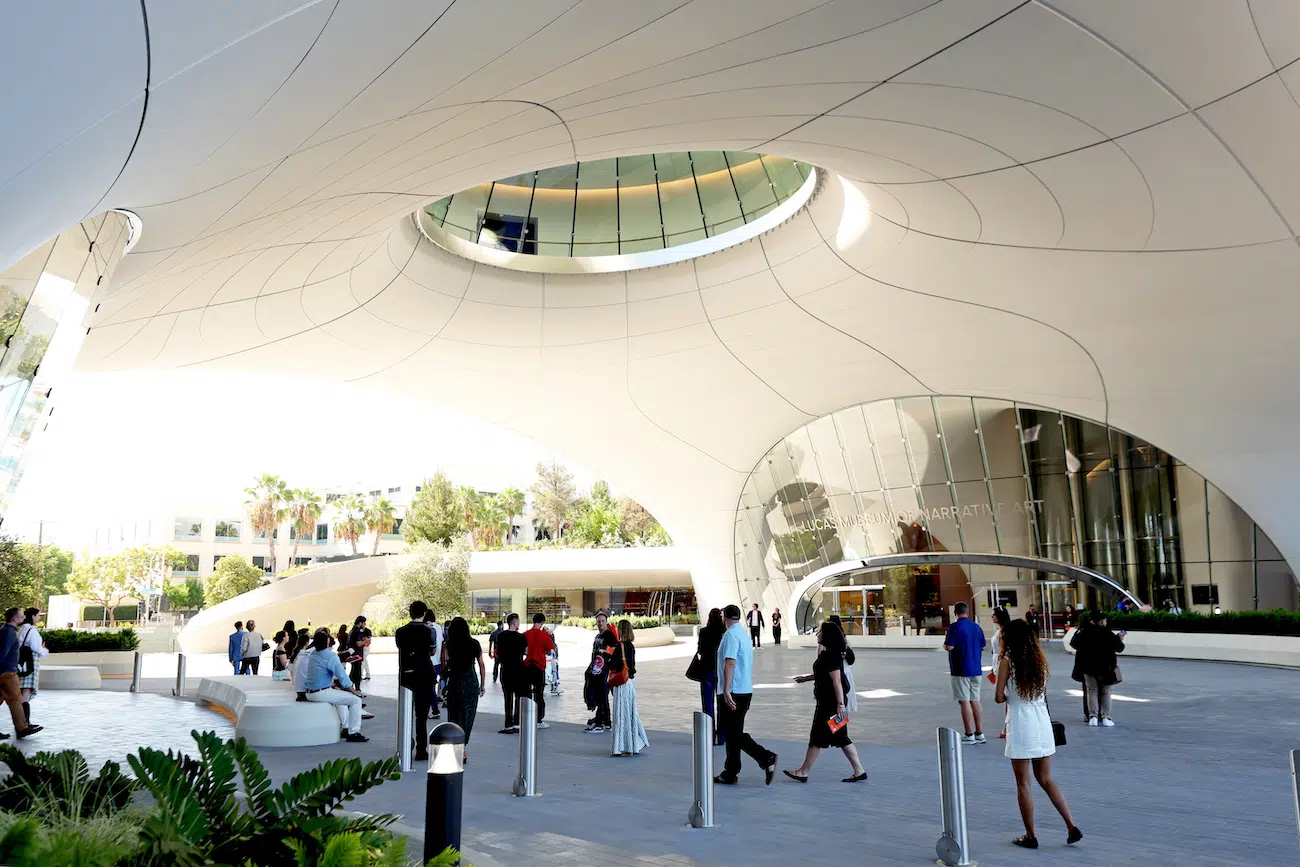 Exterior of Lucas Museum of Narrative Art in Los Angeles