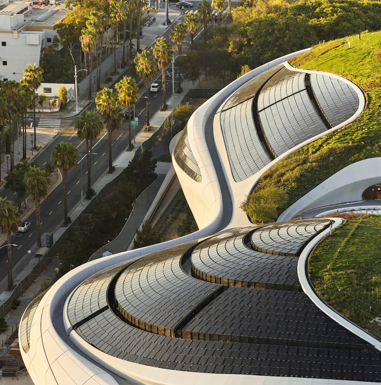 Exterior of Lucas Museum of Narrative Art in Los Angeles
