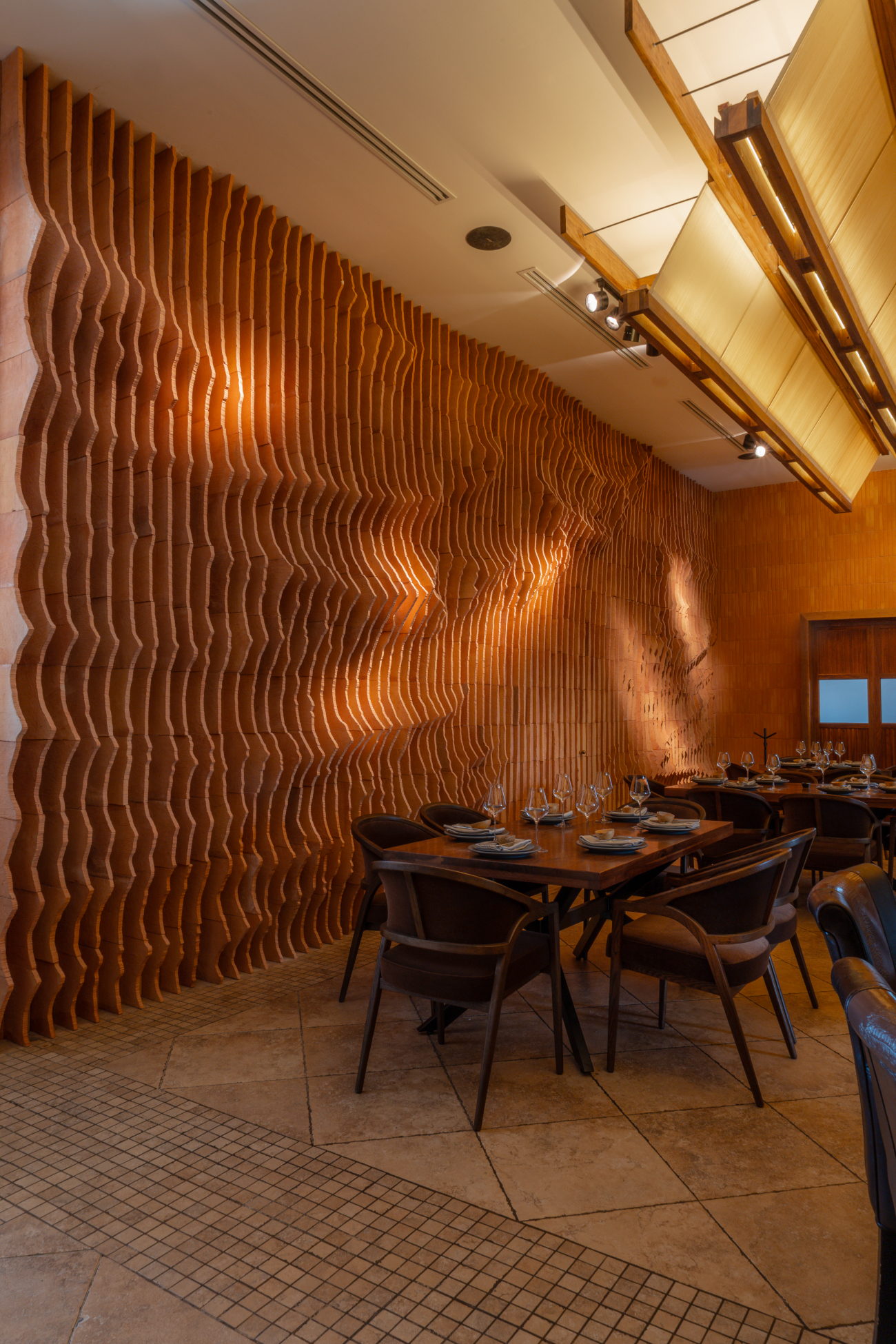 Morfogenesis artwork at Don Artemio restaurant in Saltillo
