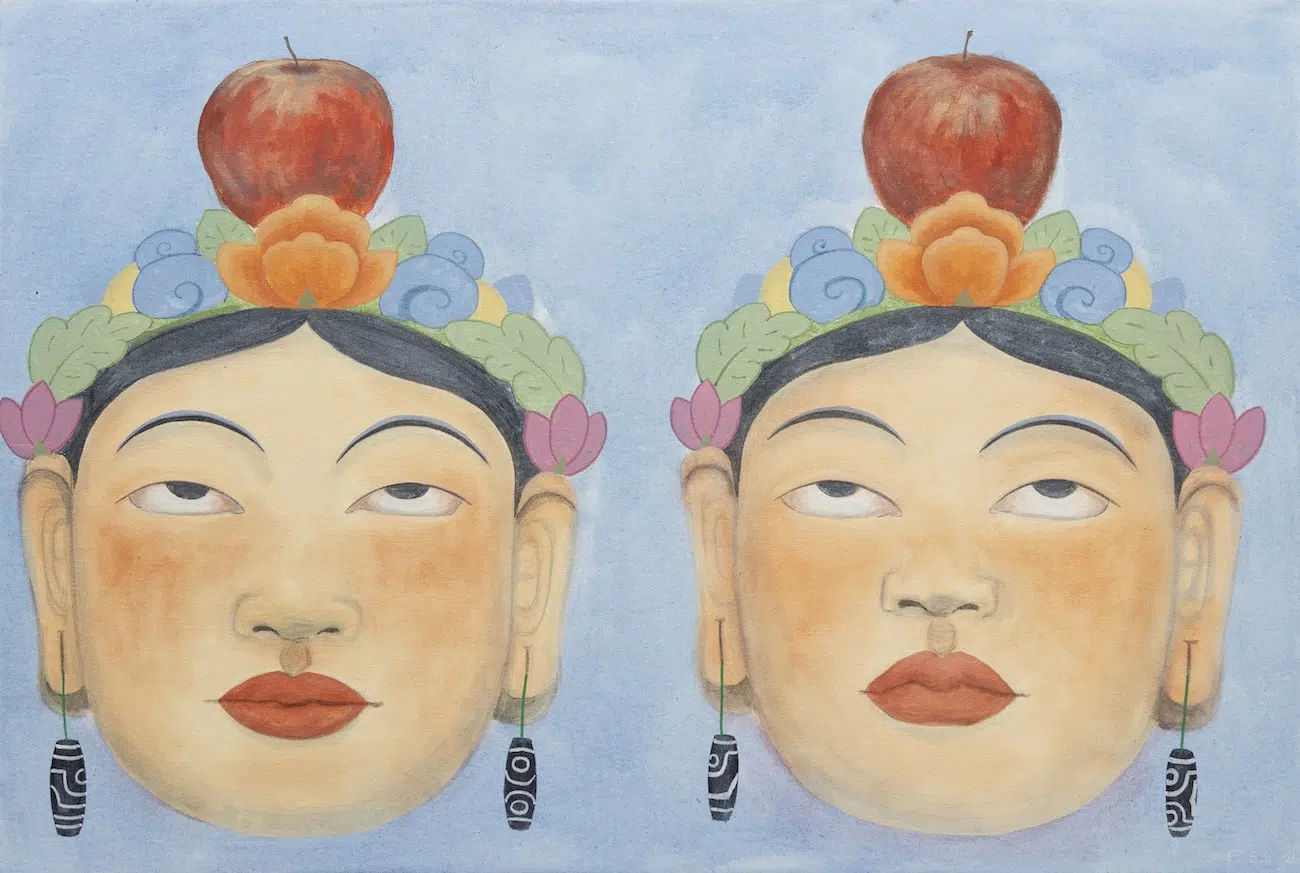 Pem Lham (b. 1997, Lhuentse, Bhutan; lives and works in Thimphu, Bhutan); She, untitled 9; Bhutan, 2026; Acrylic on canvas &ndash; 60.96&times;91.44cm. 