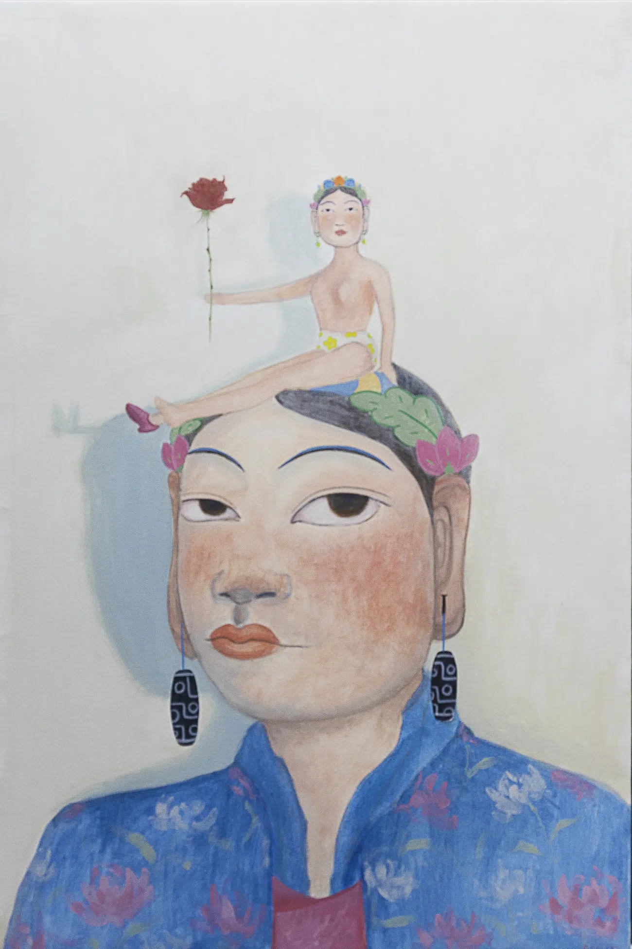 Pem Lham (b. 1997, Lhuentse, Bhutan; lives and works in Thimphu, Bhutan); She, untitled 7; Bhutan, 2026; Acrylic on canvas &ndash; 273&times;183cm. 